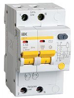 Выключатель автоматический дифференциальный АД12 2п 40А C 10мА тип AC (3 мод) | код. MAD10-2-040-C-010 | IEK 